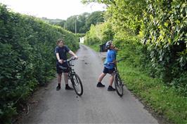 Tom and Dillan near Stidston Cross, South Brent