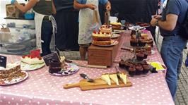 Some of the food on display at Totnes food market