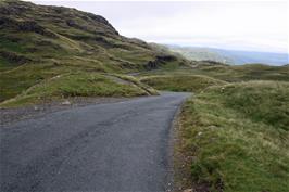 Looking back (east) from the top of Wrynose Pass