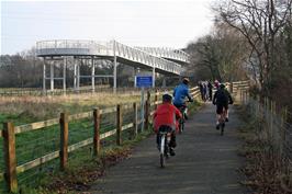 The new cycle bridge over the A38, part of the new Stover Trail