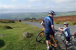 Dillan and John at the top of Widecombe Hill