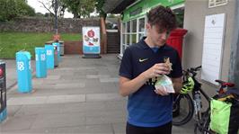 Jude eats his lunch within minutes of leaving Cleator Moor co-op