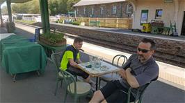Tea and cakes at Okehampton Station on a very hot Easter Day afternoon