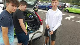 George prepares to replace his burst rear inner tube at Keele Services