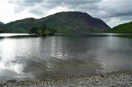 Woodhouse Island as viewed from the "beach" at the south east end of Crummock Water