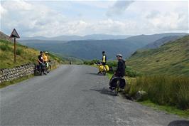 Looking forward to the long descent from Honister Pass into Borrowdale