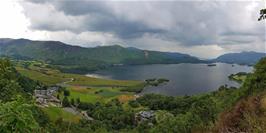 A panoramic view of Derwent Water from Surprise View