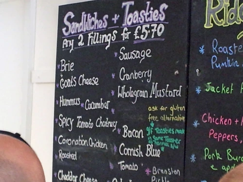 The menu in the Haldon Forest cafe, but the queue was too long - new photo for 2024