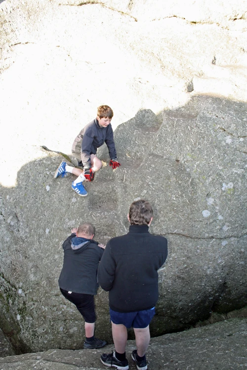 George, John and Dillan tackling the Haytor summit