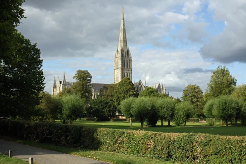 Salisbury cathedral, as seen from West Walk, Salisbury. 21.8 miles into the ride