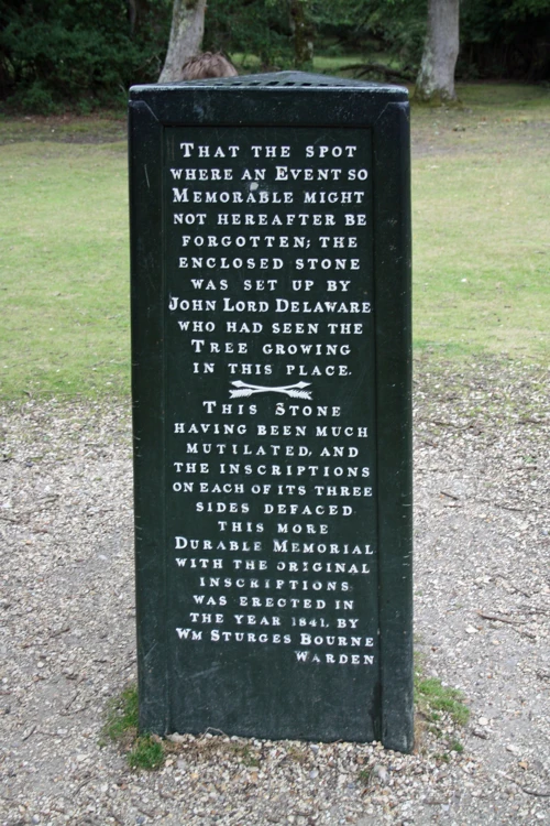 Side 2 of the Rufus Stone, New Forest