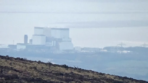 Hinkley Point nuclear power station, seen from the Quantocks track.