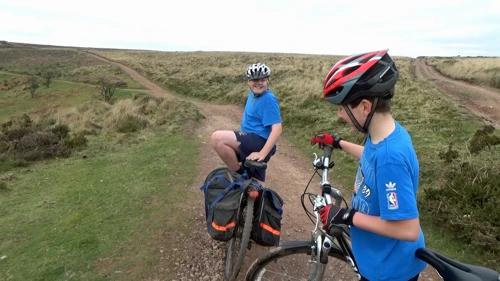 Bicknoller Post; our left fork finally drops us off the Quantocks.