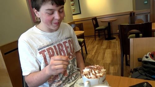 Lawrence's enormous hot chocolate with the works, Costa Minehead.