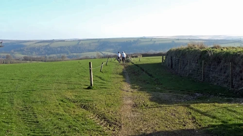 Starting the rough bridleway 'short-cut' to Exford.