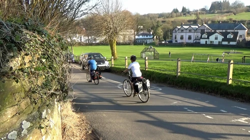Tarmac at last as we roll into Exford.