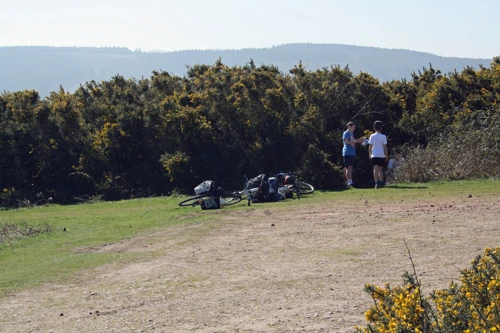 Dillan and George at the top of North Hill, Minehead.