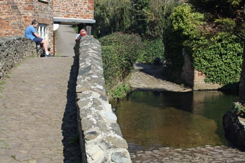 Picturesque Allerford, where some braved the ford successfully.