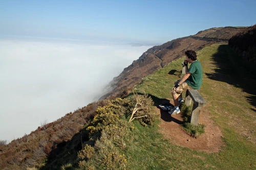 Coastal fog blankets the sea to Lynton and beyond
