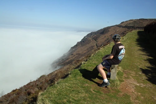 Coastal fog blankets the sea to Lynton and beyond