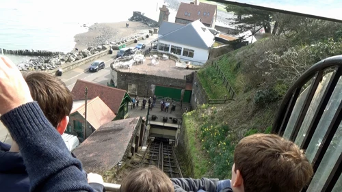 Ascending to Lynton on the Lynton and Lynmouth Cliff Railway