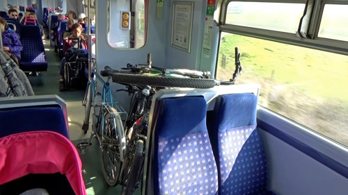 Bikes stacked efficiently on the 15:45 from Barnstaple to Exeter
