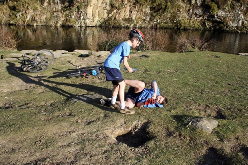 George and Dillan at sunny Spitchwick