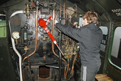 Ash on one of the engines at the Didcot Railway Centre