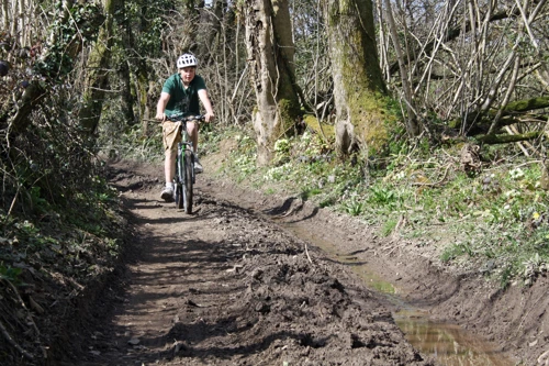 Lawrence Buttress on the lower Parkfield track - muddier than we'd hoped