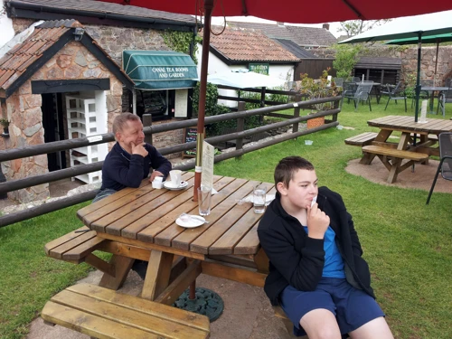 John and Dillan at the Canal Café, Tiverton.