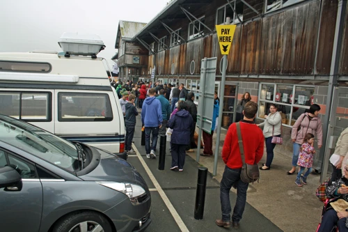 Big queues outside Rick Stein's fish and chips restaurant