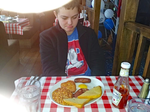 Dillan's 'little' snack: the Route 5 all-day breakfast.
