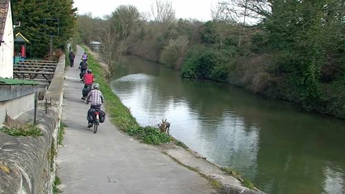 The final section of the Bristol & Bath Railway Path at the Weston Cut Canal, Bath, 15.3 miles into the ride