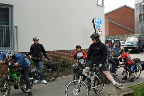 The group at the start of the Bristol and Bath railway path