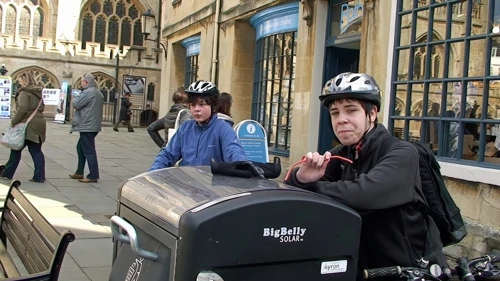 The rest of us, who just enjoyed a cafe stop nearby, wait patiently for John and Will to emerge from the Roman Baths