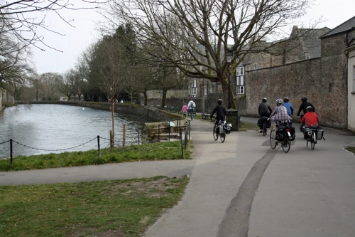 Riding through the Bishops Palace & Gardens, Wells
