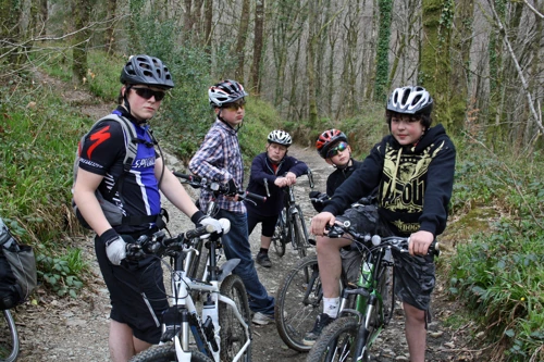 At the bottom of the "Slalom" in Hembury Woods