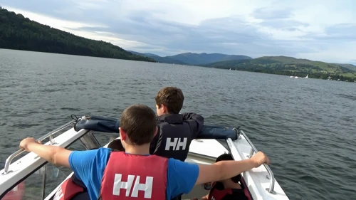 Heading out onto Windermere in a boat from Windermere Boat Hire