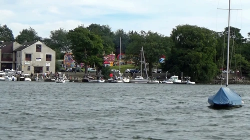 Cruising back into Bowness Marina on Windermere
