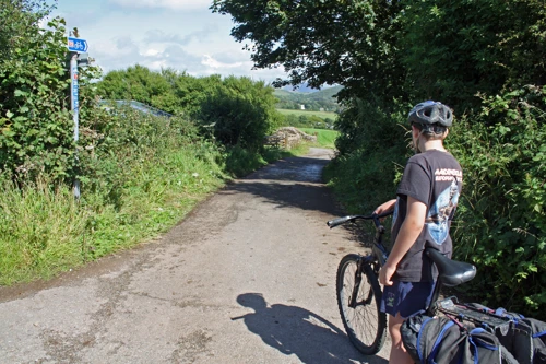 Joining the old railway path near Cleator