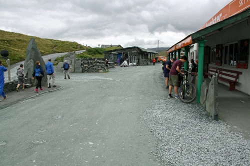 Preparing to leave Honister Slate Mine.