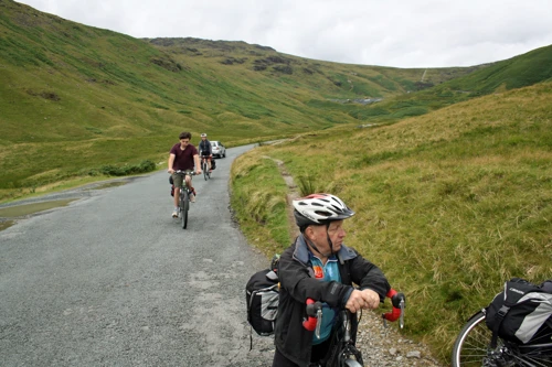 Looking back towards Honister Pass from the bridleway 'shortcut'.