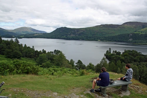 Dillan and George admire Derwent Water.