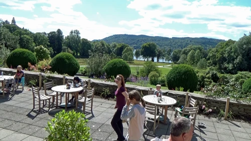 Brockhole Visitor Centre dining terrace beside Windermere (no time to buy anything today).