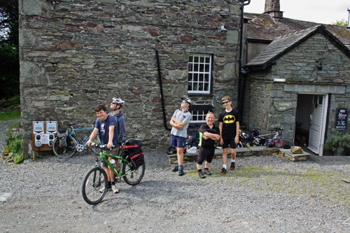 The group outside Thorney How Independent Hostel.