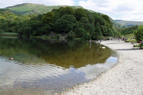 The beach at Grasmere’s southern end.