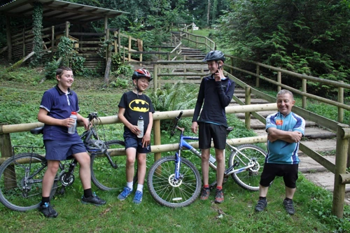 Dillan, George, Nat and John at River Dart Country Park, Ashburton