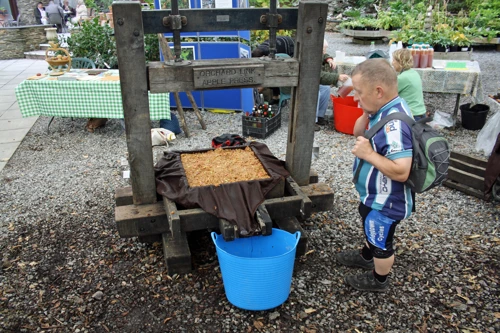 John conducts a rigorous hygiene inspection of the apple press