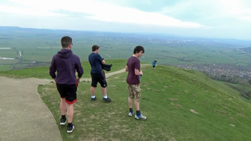 Fabulous views atop Glastonbury Tor, 4.5 miles in.