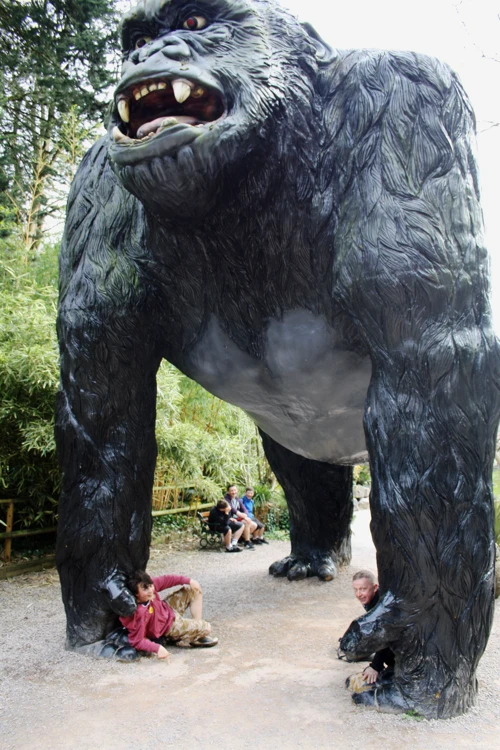 Lawrence and John in King Kong's clutches at Wookey Hole.